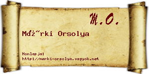 Márki Orsolya névjegykártya